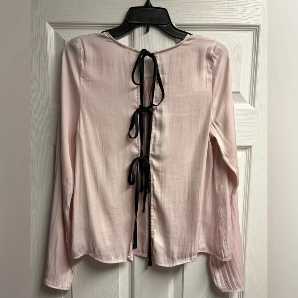 NWOT Free People Arabella Flowy Tie-Up Back Blouse Size Medium